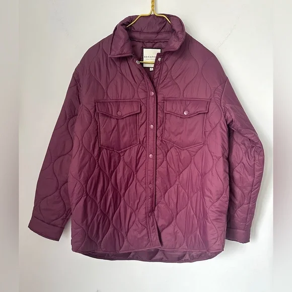 Bagatelle Purple Quilted Lightweight Jacket Snap Front Coat Women’s Medium - Picture 6 of 6